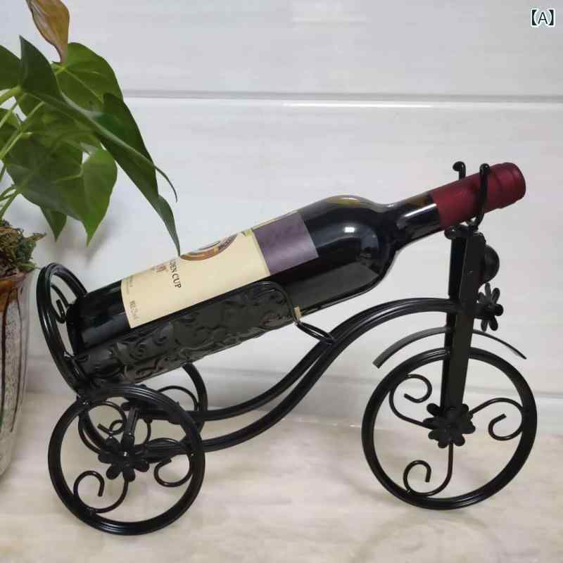 ワインラック 置物 ユニーク レトロ風 おしゃれ 自転車モチーフ ワインボトルホルダー アイアン製 リビ..