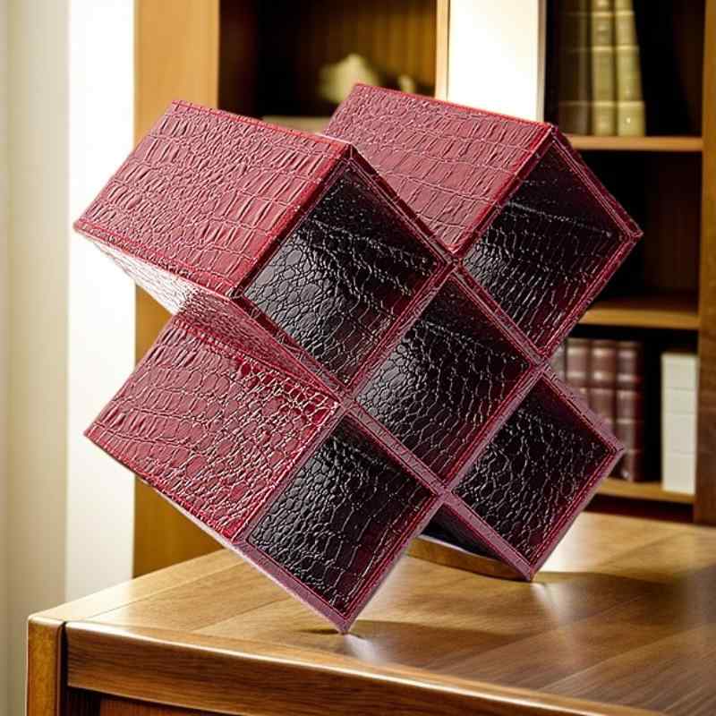 ワインラック PUレザー調 5本収納 移動式 ヨーロピアンテイスト 木製 ウッドフレーム ボトルスタンド 家庭用 リビング おしゃれ インテリア 高級感 ポータブル(3)