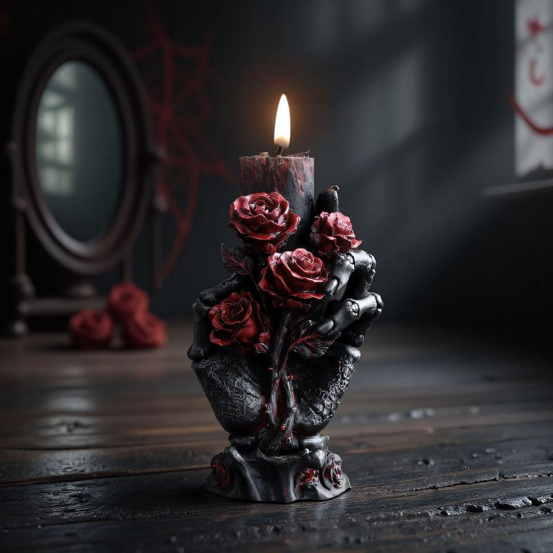 シリコンモールド ハロウィン 骨の手 スカル ドクロ 骸骨 アロマキャンドル 手作り DIY キャンドル作り..