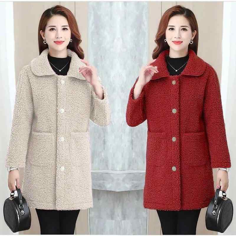 コート レディース 厚手 フェイクボア アウター 裏ボア 防寒 暖かい 秋冬 ボアジャケット ミセス 女性用 お母さん 大人カジュアル 普段使い 着回し おしゃれ 上品 デイリーユース(4)