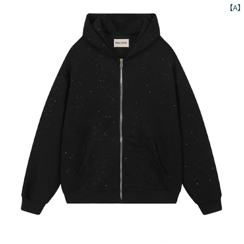 パーカー 男女兼用 フード付き ジップアップ ラメ グリッター スパンコール きらきら トップス アウタ..