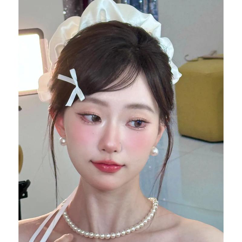 ヘアアクセサリー シュシュ 高級感 サテン 特大 ボリューム ブライダル 花嫁 結婚式 パーティー お呼ば..