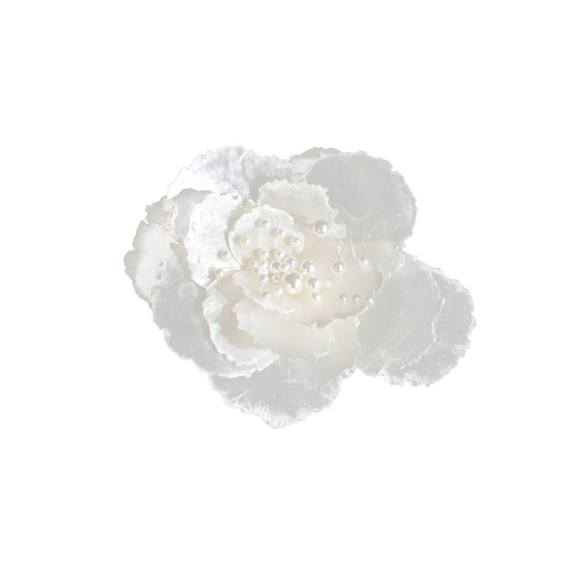 ヘッドドレス 牡丹 フラワー シェル ヘアクリップ 新婦 ブライダル ウェディング 結婚式 後頭部 サイド..