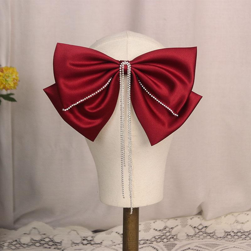 髪飾り レディース 花嫁 韓国 ウェディング ヘッドドレス リボン 蝶結び タッセル チュール ヘアピン 結婚式 披露宴 前撮り 写真撮影 お色直し ブライダルアクセサリー エレガント 華やか 上品 新婦 髪留め