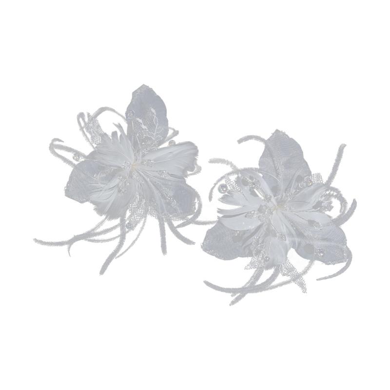 ヘアアクセサリー レディース 韓国 プリンセス 立体 羽 フェザー クリスタル フェイクパール 髪飾り ヘ..