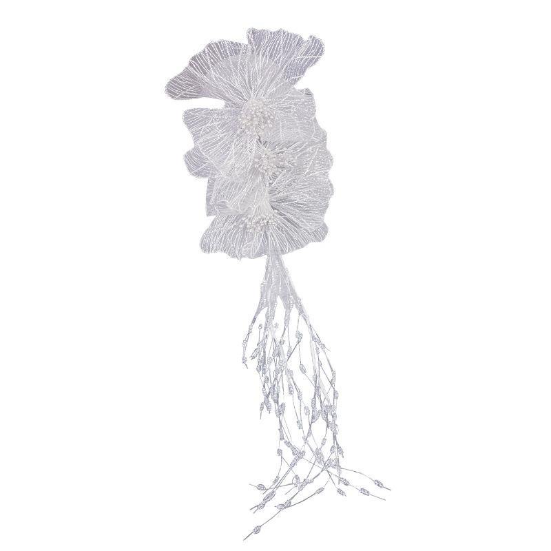 ヘッドドレス 花嫁 ブライダル ウェディング 手作り フラワーモチーフ 髪飾り カチューシャ 前撮り ロ..