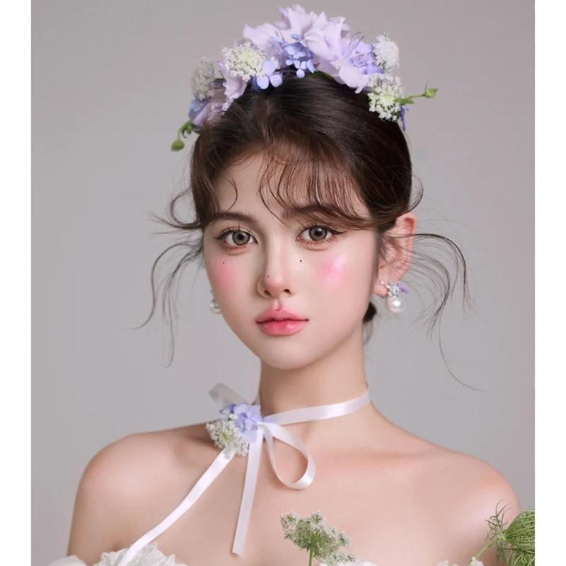 ヘッドドレス ブライダル 花嫁 ナチュラル 立体造花 フラワーモチーフ ヘアクリップ セット スウィート エレガント ウェディング 結婚式 披露宴 パーティー イベント用 髪飾り
