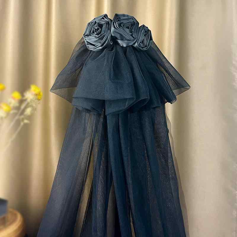 ヘアアクセサリー レディース 女性用 韓国 ミディアムロング ダブルレイヤー 華やか 大ぶり 花モチーフ..