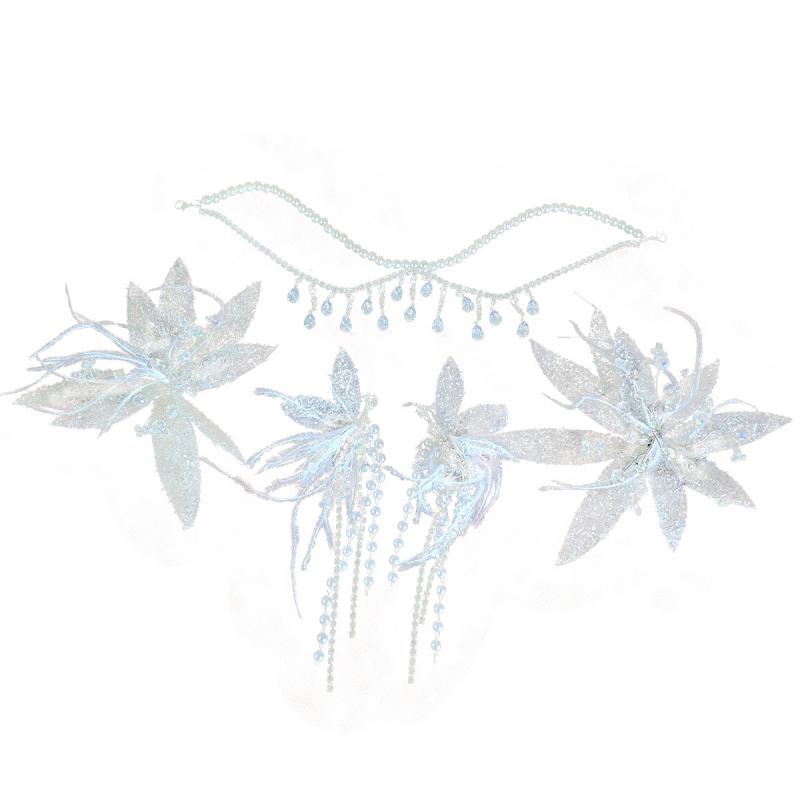 ヘッドドレス レディース 女性用 ハンドメイド フェザー ヘアクリップ タッセル ヘッドチェーン ブライ..