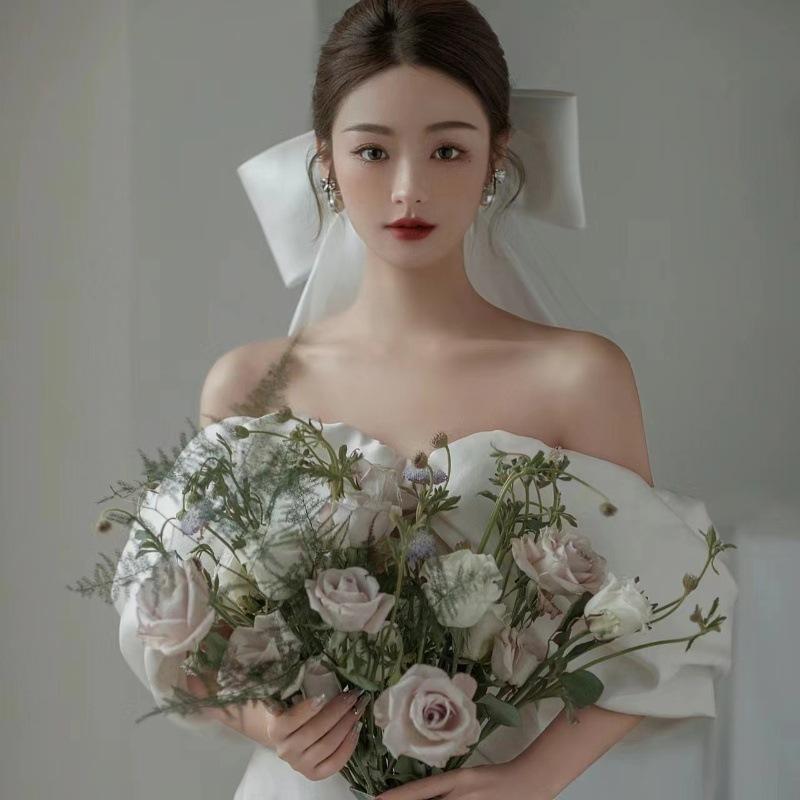 髪飾り ヘアアクセサリー ウェディング ブライダル 結婚式 プロポーズ 入籍 ナチュラル 花嫁 大ぶり リ..