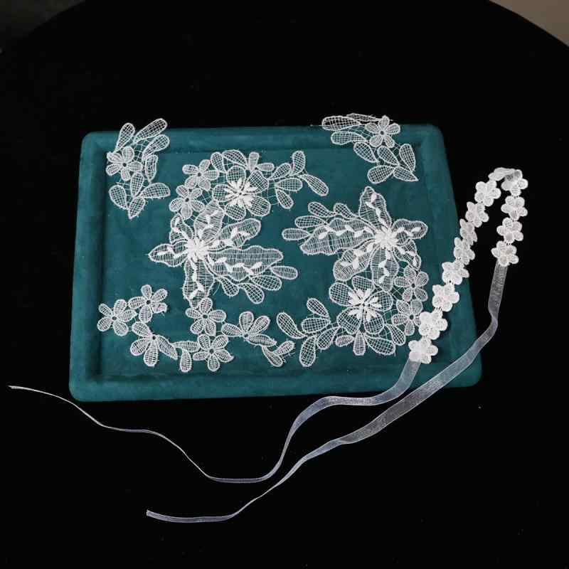 ヘッドドレス 花嫁 ブライダル 高級感 レース フラワーモチーフ ヘアアクセサリー 髪飾り フォトウェデ..