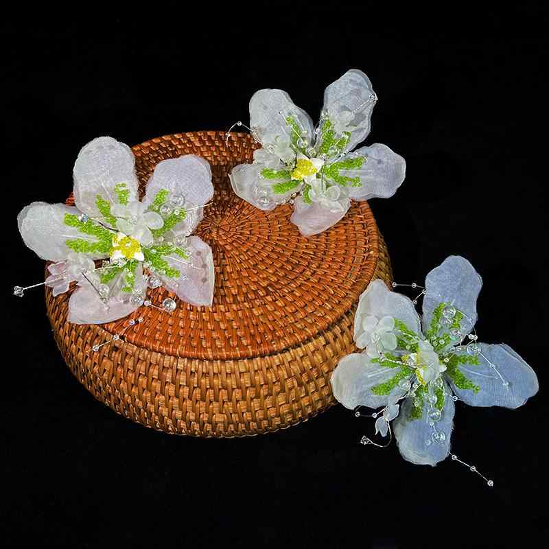 髪飾り ブライダル 新婦 ウェディング ヘッドドレス フラワー 花びらモチーフ グリーン パール ヘアク..