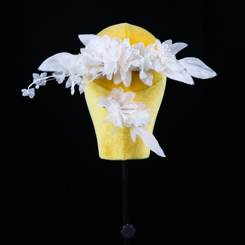 ヘッドドレス 結婚式 ブライダル 花嫁 ウェディング ヘアアクセサリー 造花 フラワーモチーフ 韓国 優..