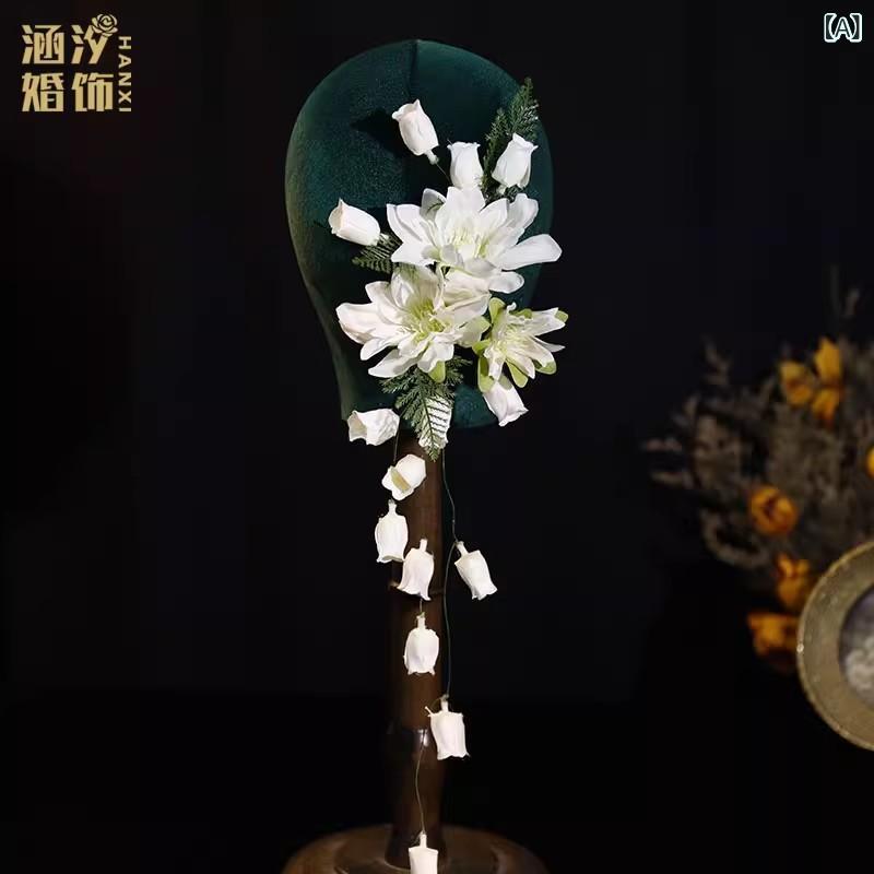 髪飾り 花嫁 ウェディング 韓国 ナチュラル 森ガール フラワーモチーフ ヘアクリップ まとめ髪 アップ..