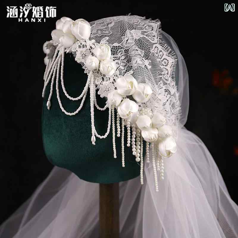 ヘアアクセサリー ブライダル 結婚式 新婦 ウェディング レトロ フレンチスタイル 花のつぼみ パール ..