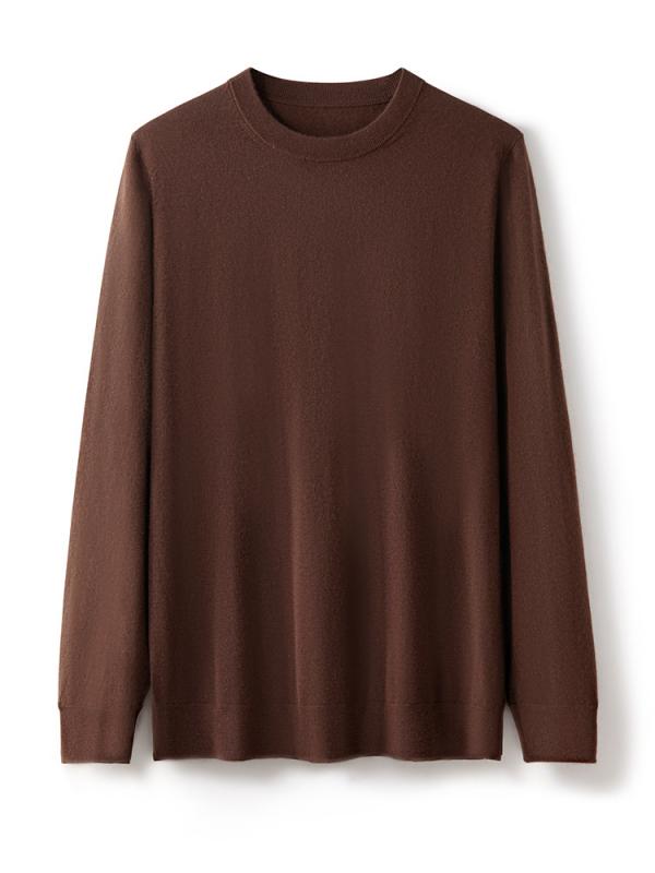 ニット メンズ 男性用 ウール 薄手 ライトウェイト クルーネック 丸首 モックネック 無地 春秋 セーター 普段使い デイリーユース シンプル 上品