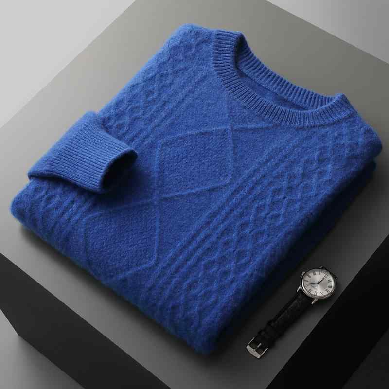 セーター メンズ 男性用 秋冬 ラウンドネック 丸首 カジュアル ビジネス インナー 長袖 無地 ゆったり オーバーサイズ 保温性 暖かい 普段使い オフィス ニット トップス