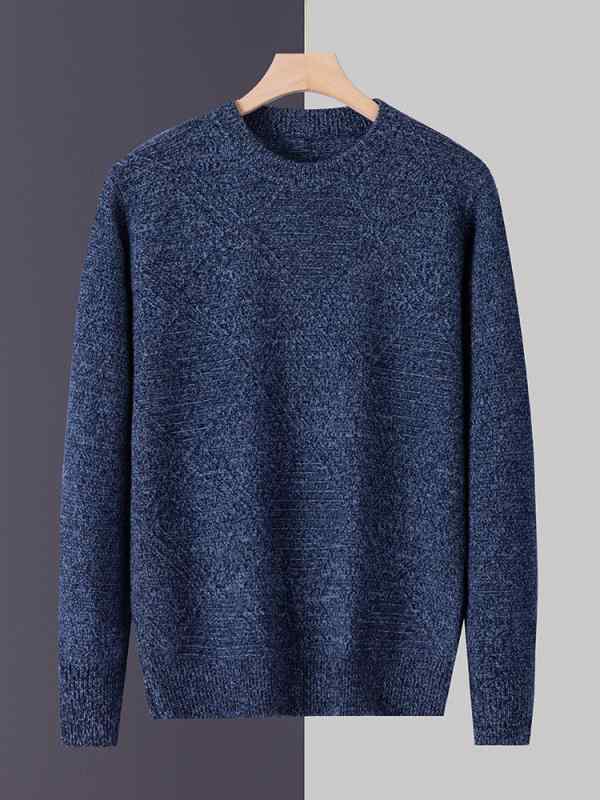 ・カテゴリ: セーター・: プルオーバー・フィット: レギュラーフィット・ネックライン: クルーネック・袖丈: 長袖・厚さ: 普通・スタイル: シンプル・柄: 無地・対象: 青年・素材: 30-35%、ウール65%・着用シーン: 日常・加工: シルケット加工・カラー展開: ヘザーグレー、フロストブルー、ダークネイビー・サイズ展開: S、M、L、XL、XXL、XXXL・性別: メンズ