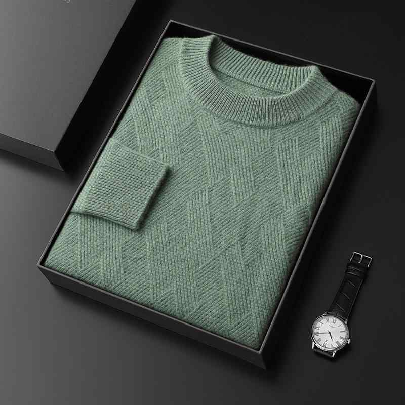 ニット メンズ 秋冬 クルーネック プルオーバー 厚手 保温 暖かい トップス ゆったり 大きいサイズ ビッグシルエット リラックスフィット