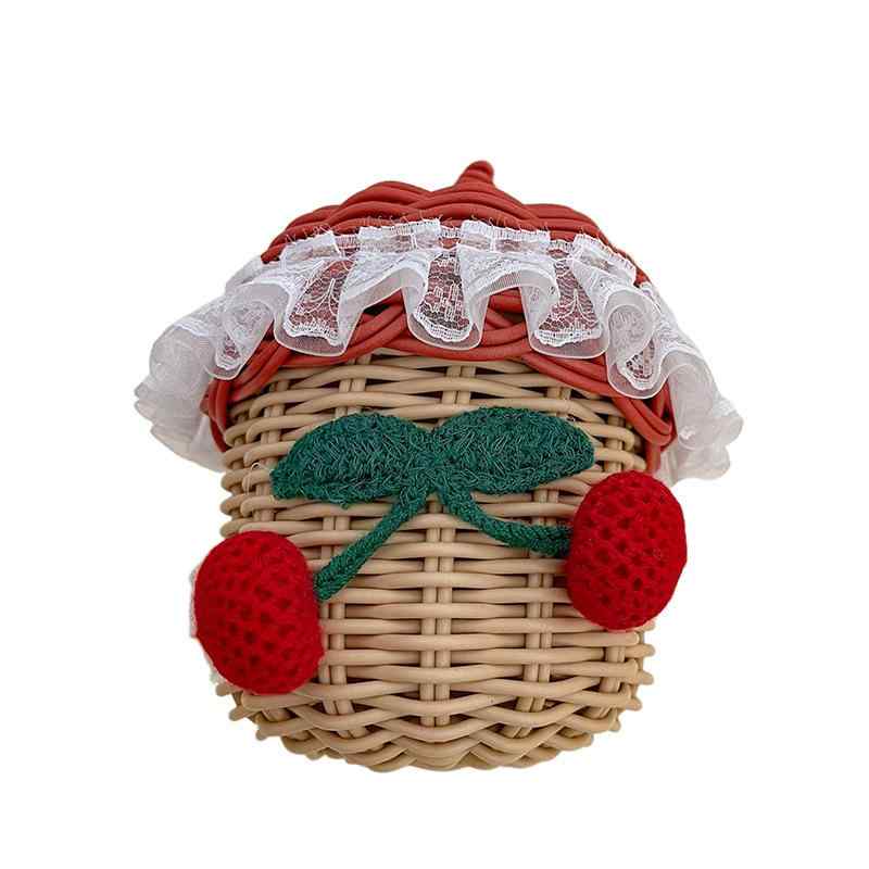 バッグ キッズ 女の子 ベビー かわいい 夏 ミニ ストロー素材 ヘーゼルナッツカラー ハンドバッグ ショ..