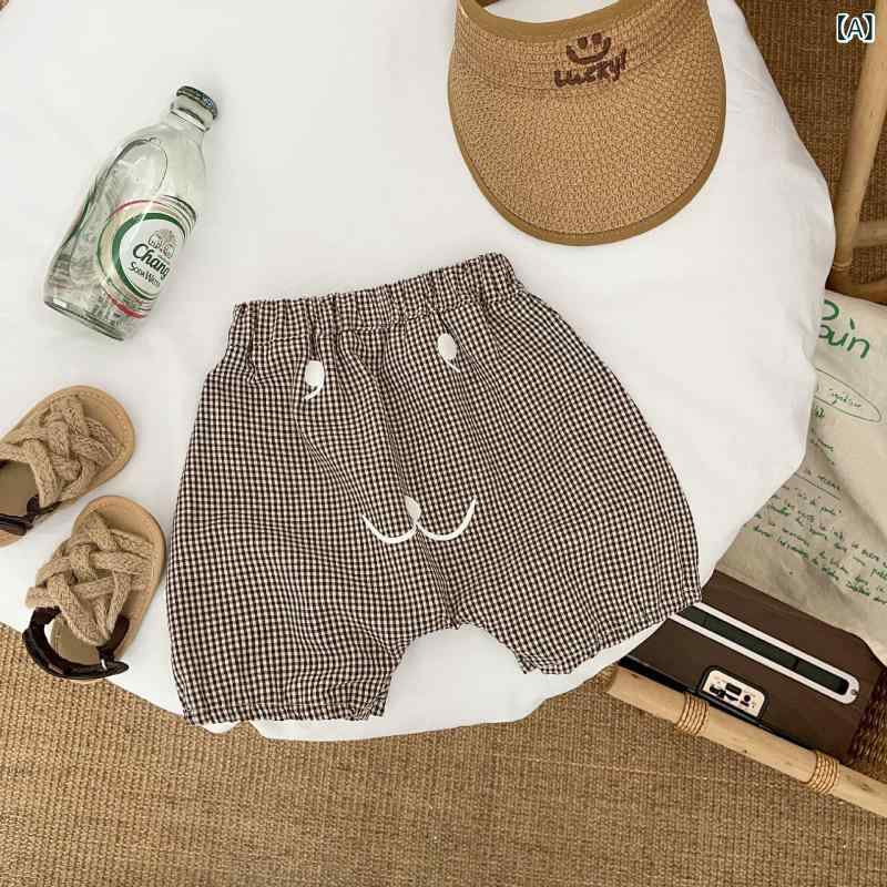 ・カテゴリ: キッズパンツ・スタイル: 韓国・主な素材: 綿・素材混率: 綿80%・等級: ・パンツ丈: ハーフ丈・性別: 男の子・対象年齢: 1〜3歳 (身長80〜100cm)・季節: 夏・: PPパンツ・生地加工: 柔軟処理・柄: チェ...