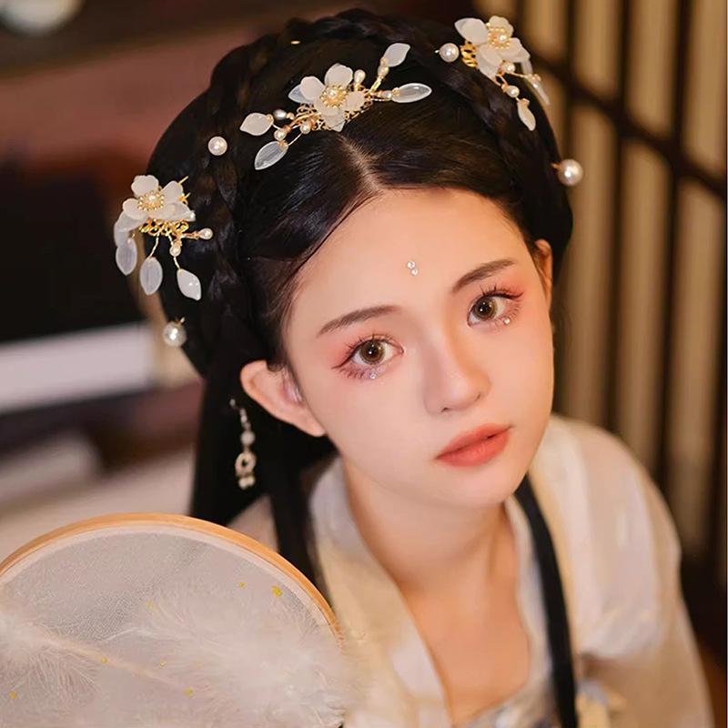 簪 レディース U字型 フラワーモチーフ ヘアコーム ヘアピン セット 髪飾り 高級感 上品 レトロ アンティーク調 漢服 和装小物 成人式 卒業式 浴衣