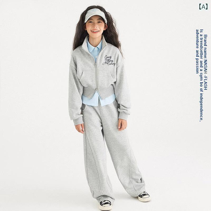 スウェット 女の子 キッズ セットアップ トレーナー 上下セット スタンドカラー ジップアップ ロゴプリント 英字プリント カラフル キャンディカラー カジュアル 普段使い 部屋着 伸縮性 春夏