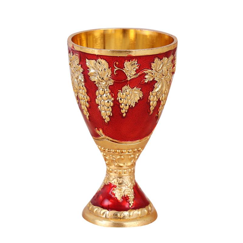 グラス ヨーロピアン メタル製 高脚 ゴブレット 家庭用 普段使い パーティー 軽やか ラグジュアリー おしゃれ 高級感 エレガント 洋酒 ワイン カクテル ミニ 小容量 洗練