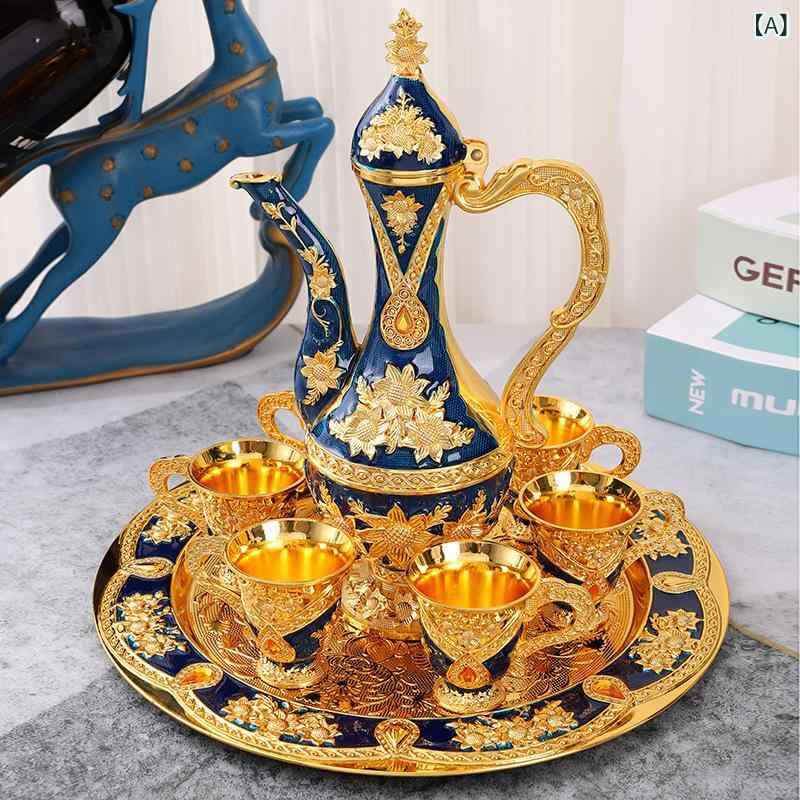 酒器 欧風 金属製 白酒 酒器セット 高級感 ライトラグジュアリー 家庭用 自宅用 おしゃれ モダン ユニ..