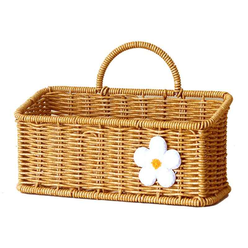 キッチン 収納バスケット 藤編み風 吊り下げ 生姜 ニンニク ネギ 卵 野菜収納 多機能 壁掛け おしゃれ ..