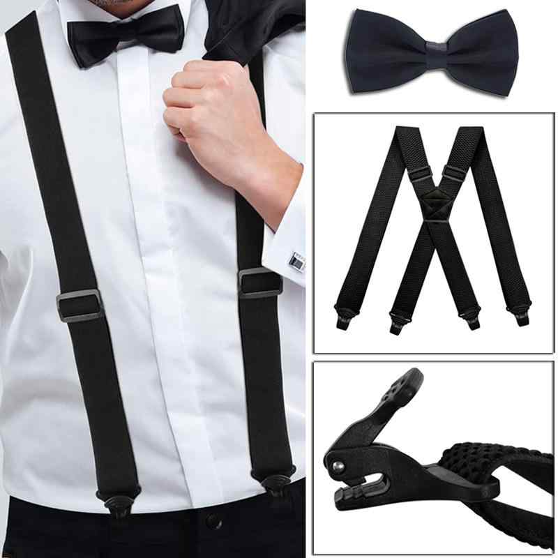 サスペンダー メンズ 男性用 Y型 アメリカン 3.8cm幅 クリップ式 伸縮性 ゴム製 コーン柄 立体織り ビ..