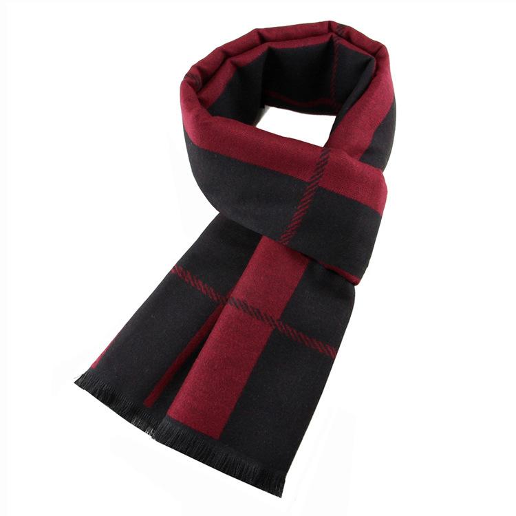マフラー メンズ 冬 厚手 防寒 保温 ジャカード柄 チェック柄 タッチ フェイク ストール マルチユース ..