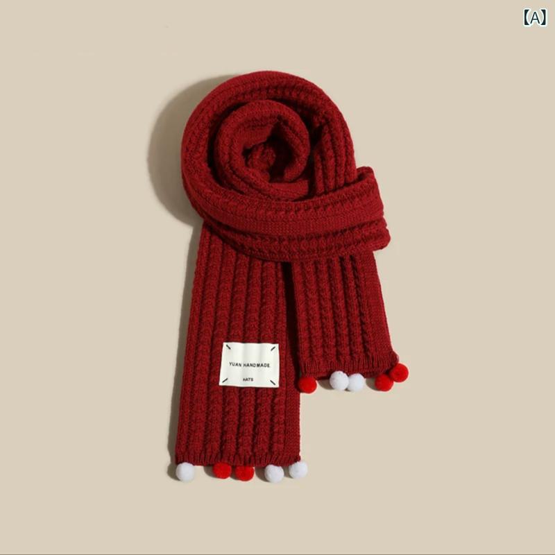 マフラー レディース レッド チェック柄 ニット ストール ショール 秋冬 クリスマス 新年 イベント 保..