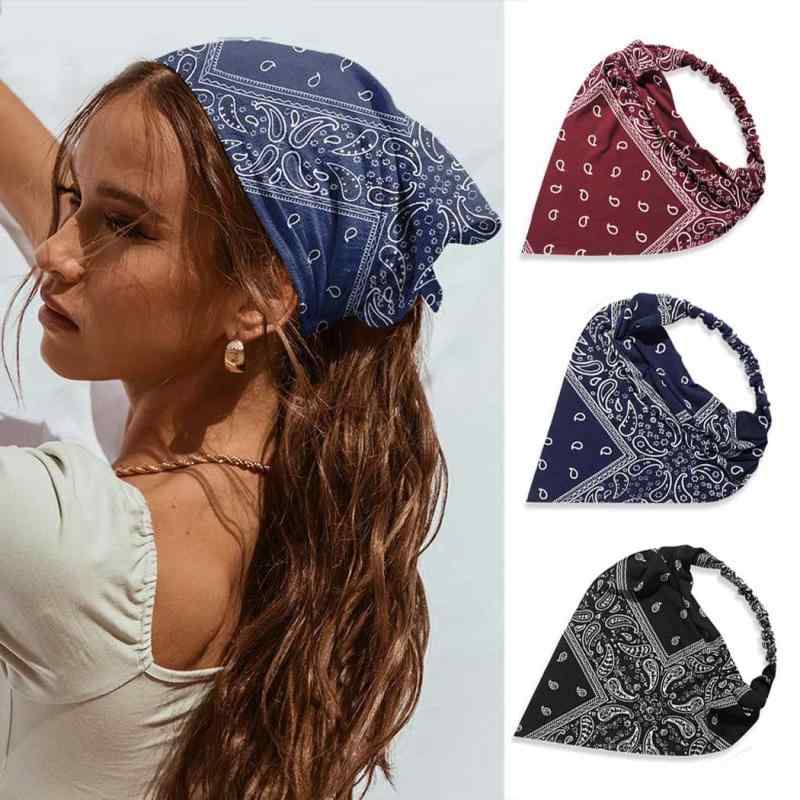 ヘアバンド メンズ レディース ボヘミアン フラワー 伸縮性 三角スカーフ ポリエステル ソリッドカラー..