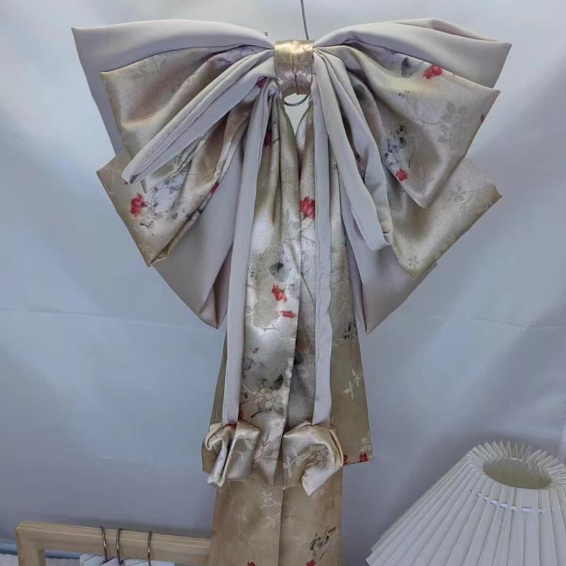 ヘアクリップ レディース 大型リボン コントラストカラー チューリップモチーフ 森ガール風 スプリング..