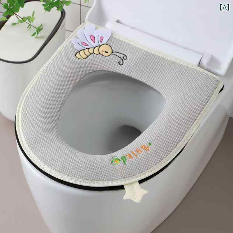 便座カバー トイレシート クッションパッド オールシーズン 冬の冷え対策 ファスナー式 暖かい ふわふ..