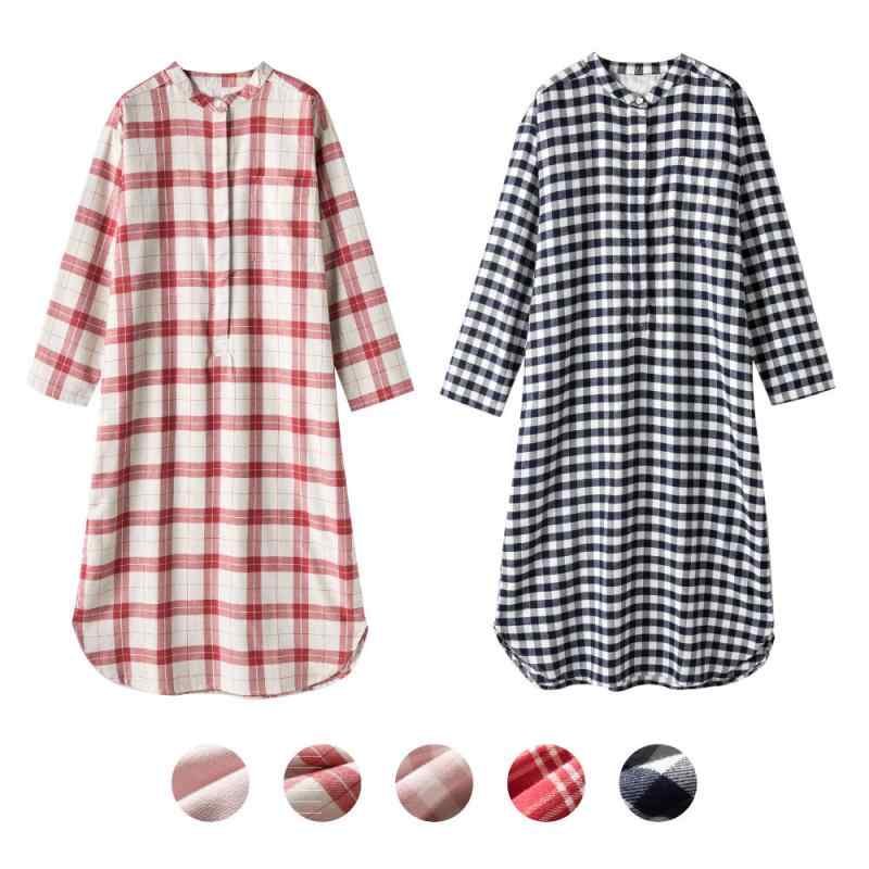 ルームウェア レディース フランネル 長袖 インド風 スタンドカラー ロングワンピース 秋冬 綿 起毛素..