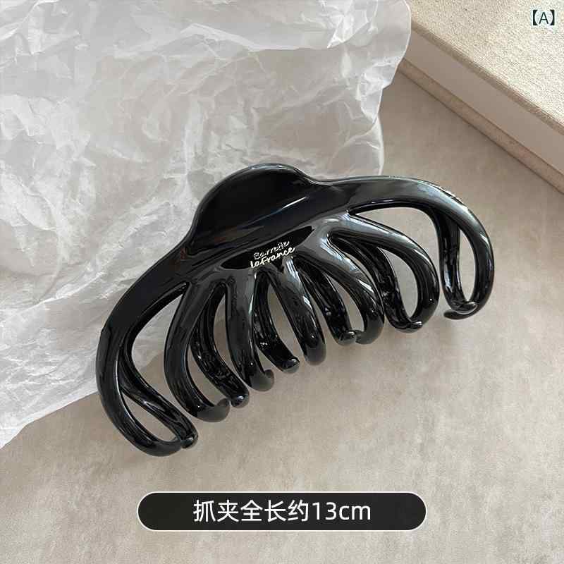 レディース ヘアークリップ パンプキン型 大型 クリーム質感 アクリル製 後頭部用 エレガント ヘッドアクセサリー 髪留め かわいい 韓国 爽やか スイート 夏用 黒 ミルクホワイト ピンク