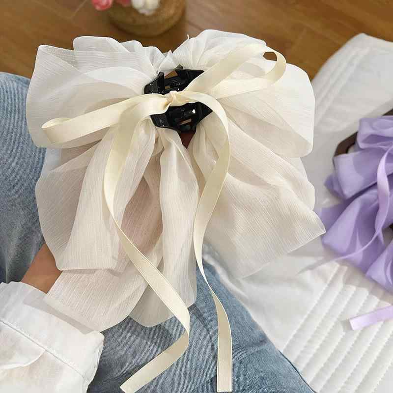 ヘアクリップ レディース フレンチスタイル 優しい 顔立ち強調 髪ボリューム 後頭部 アップヘア シフォ..