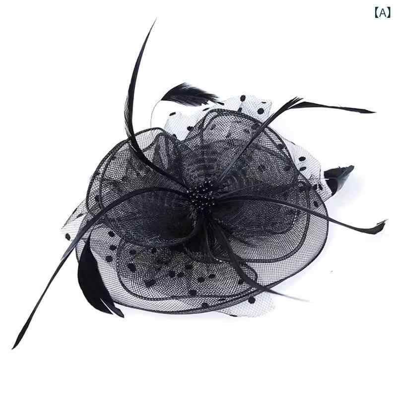子供 女の子 ヘアクリップ 王冠 黒 メッシュ 羽根 装飾 手作り ラインストーン チェック柄 レトロ ファッション パーティー ドレス アクセサリー 秋 プリンセス かわいい ヘッドピース 礼服 コーディネート