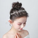 ヘアアクセサリー 女の子 プリンセス ヘッドバンド カチューシャ ヘアクリップ 韓国 手作り 合金製 ジルコニア パール 花 モチーフ 葉っぱ シルバー かわい...