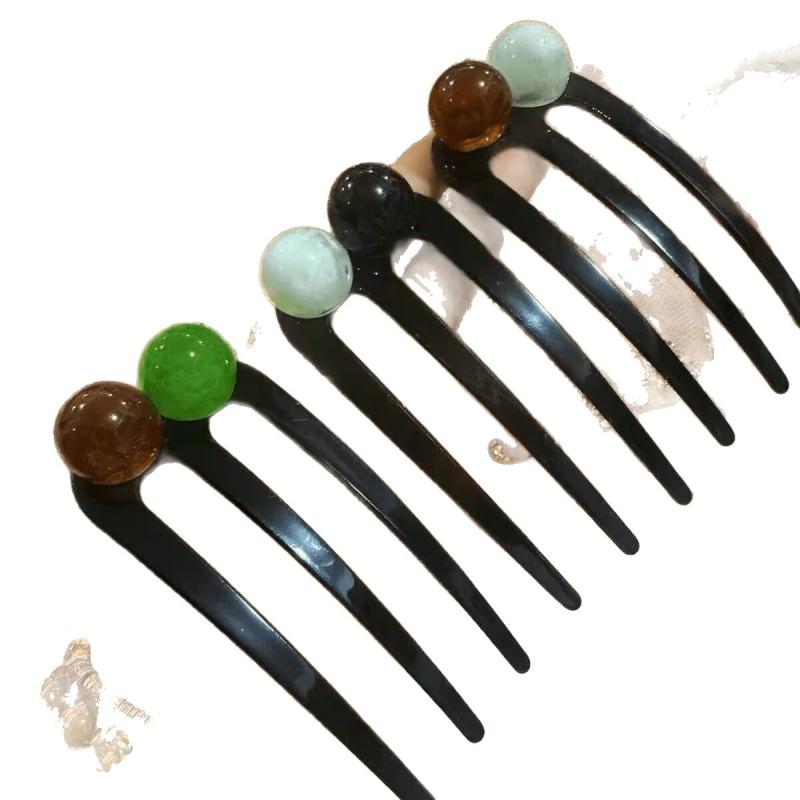 かんざし レディース 女性用 8cm シンプル パール ビーズ 三本歯 まとめ髪 ヘアアレンジ 便利グッズ 上品 エレガント おしゃれ 挿し櫛 ヘアコーム 髪飾り ヘアピン