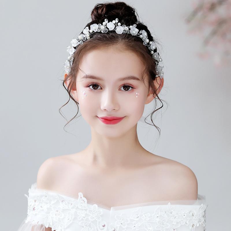 ヘアバンド カチューシャ 女の子 花柄 パール リボン 韓国 かわいい 誕生日 結婚式 秋 白 子供用 ヘッ..