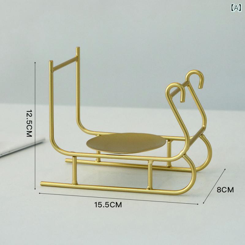 キャンドルスタンド 北欧風 クリスマス 飾り 置物 鉄製 そり型 キャンドルホルダー ホームインテリア ..