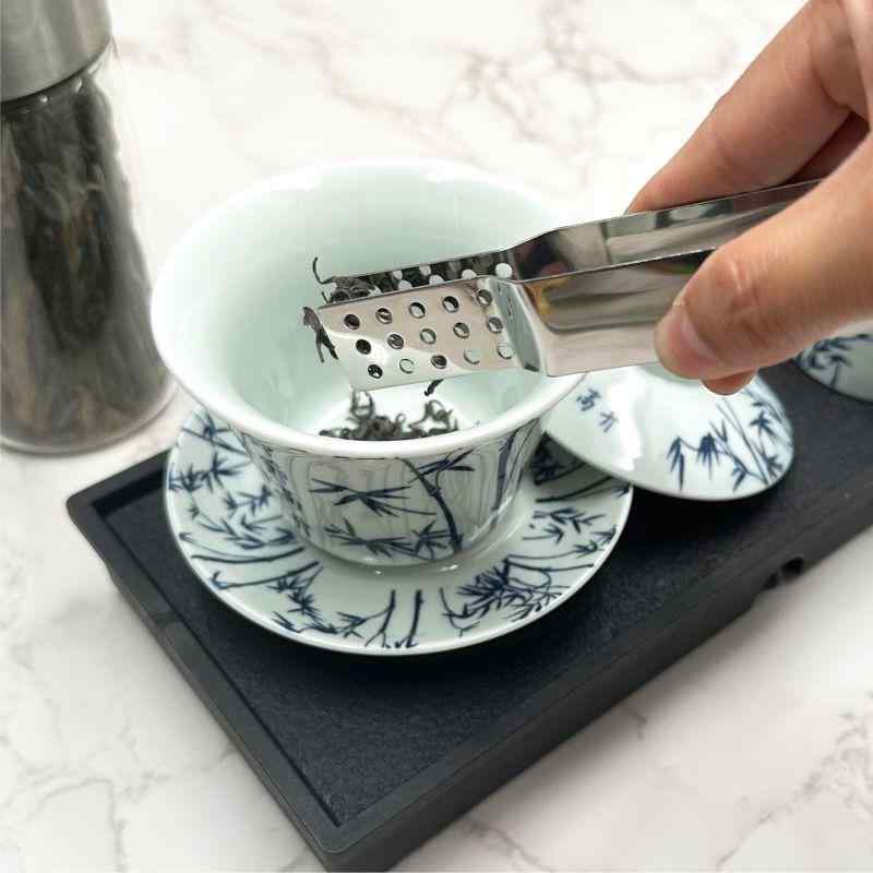 クリップ ステンレス 銀 シンプル ティーバッグ 角砂糖 茶葉 家庭用 食品 デザート アイス 濾茶 茶具 ..