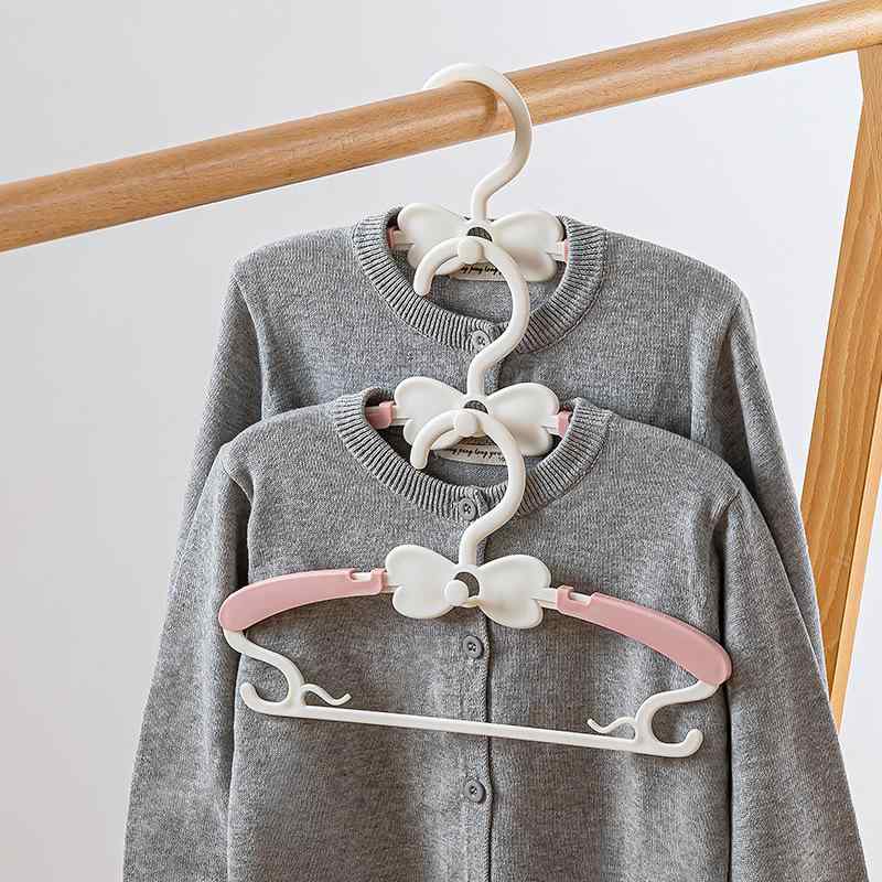 ハンガー 子供用 ベビー 男の子 女の子 伸縮 多機能 家庭用 プラスチック 衣類掛け 10個セット 赤 青 ピンク