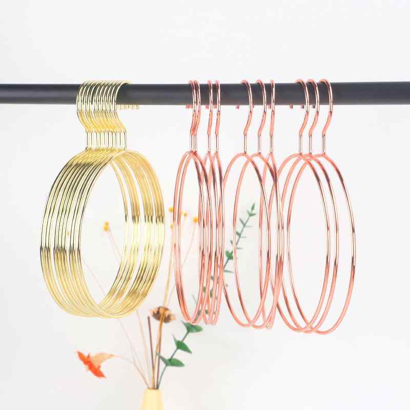 ハンガー 北欧風 丸型 ローズゴールド 鉄製 モダン シンプル 大径 スカーフ タオル 下着用 服 ズボン ネクタイ用 ワイヤー 収納 クローゼット 丈夫 耐久性 軽量