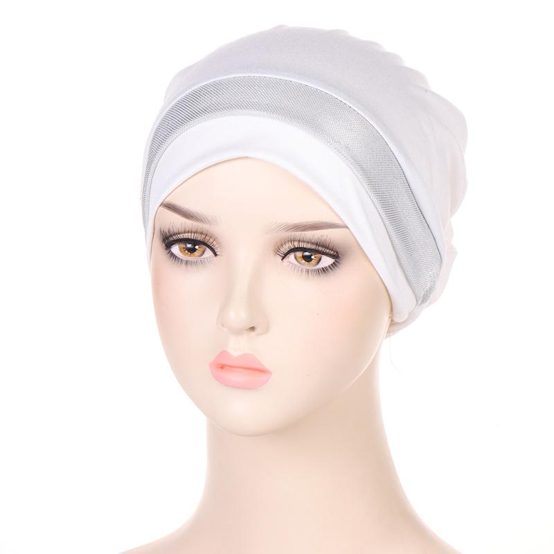 ヘッドスカーフ 帽子 起毛 光沢 ポリエステル プルオン 丸頂 インナー 多色 白 ピンク グレー オールシ..