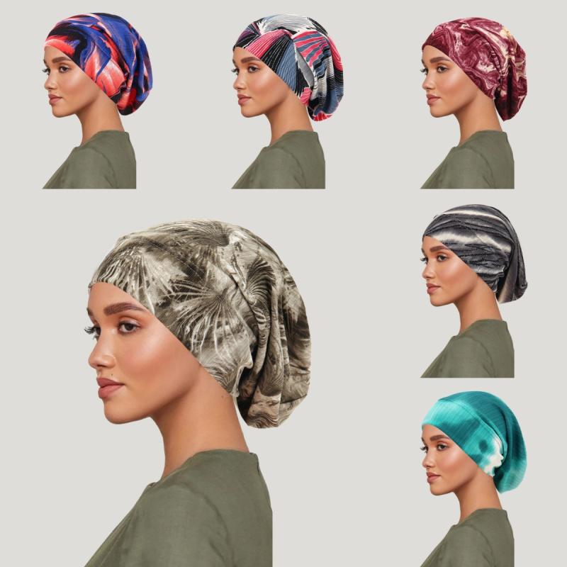 ヘッドスカーフ 女性用 フラワー柄 レトロ プルオーバー 帽子 化学療法用 綿素材 編み込み 柔らか 快適..