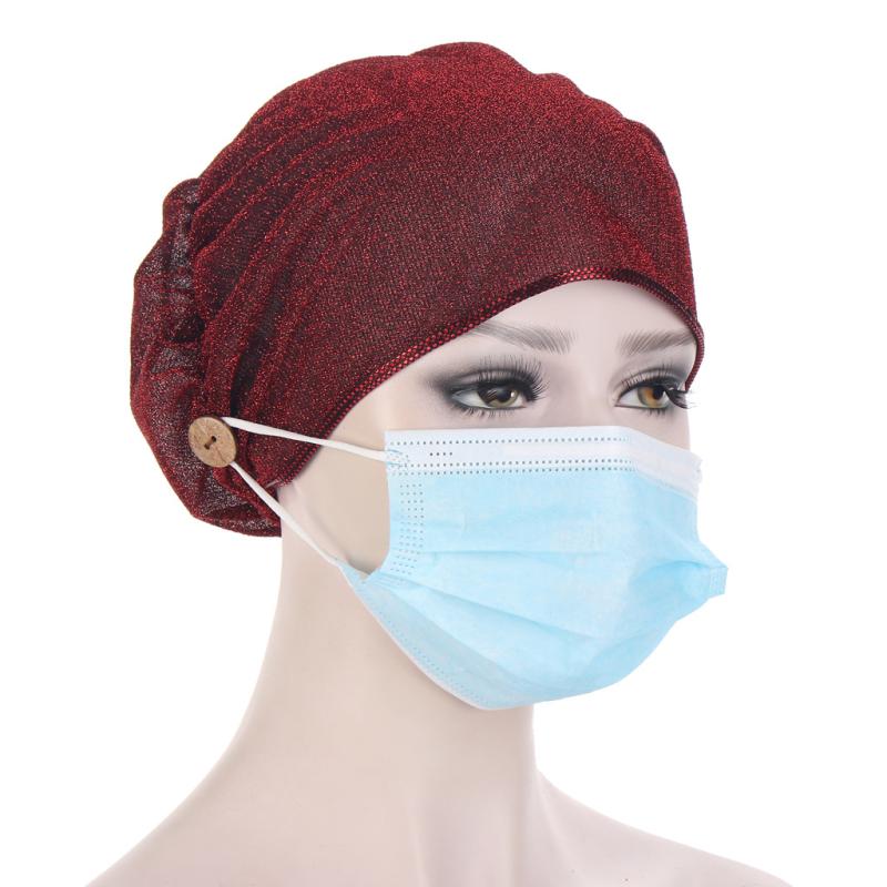 ナースキャップ 被り帽 光沢ポリエステル ワインレッド ダークパープル ユニセックス ファッション ヘ..